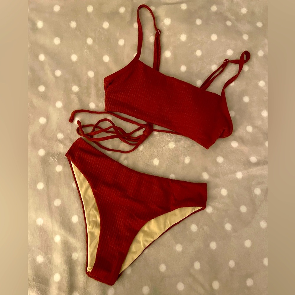 SHEIN earth red bikini